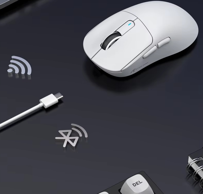 Trzy tryby łączności Tri-Mode: 2.4Ghz, Bluetooth 5.0 oraz kabel USB-C.